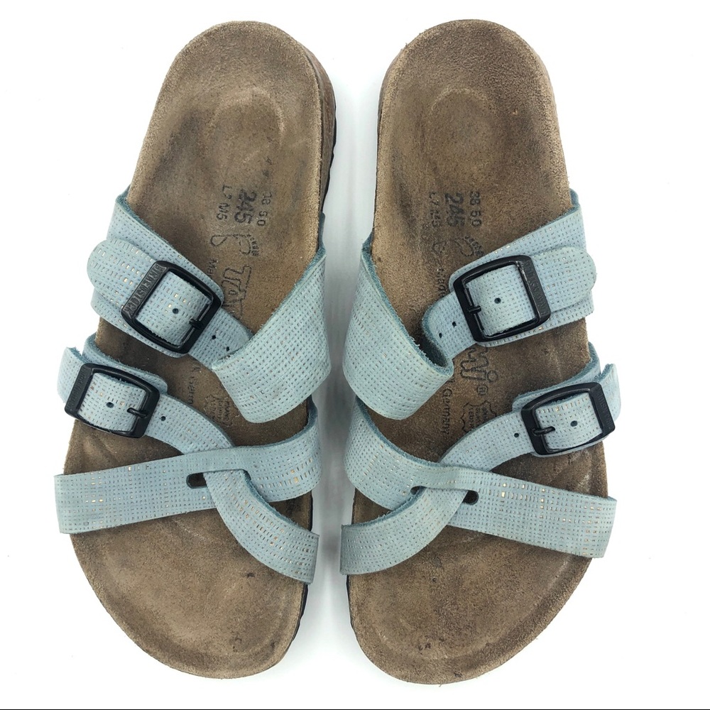 Birkenstock Tatami Light Blue Gold Fleck Sandal